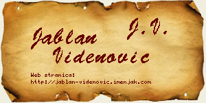 Jablan Videnović vizit kartica